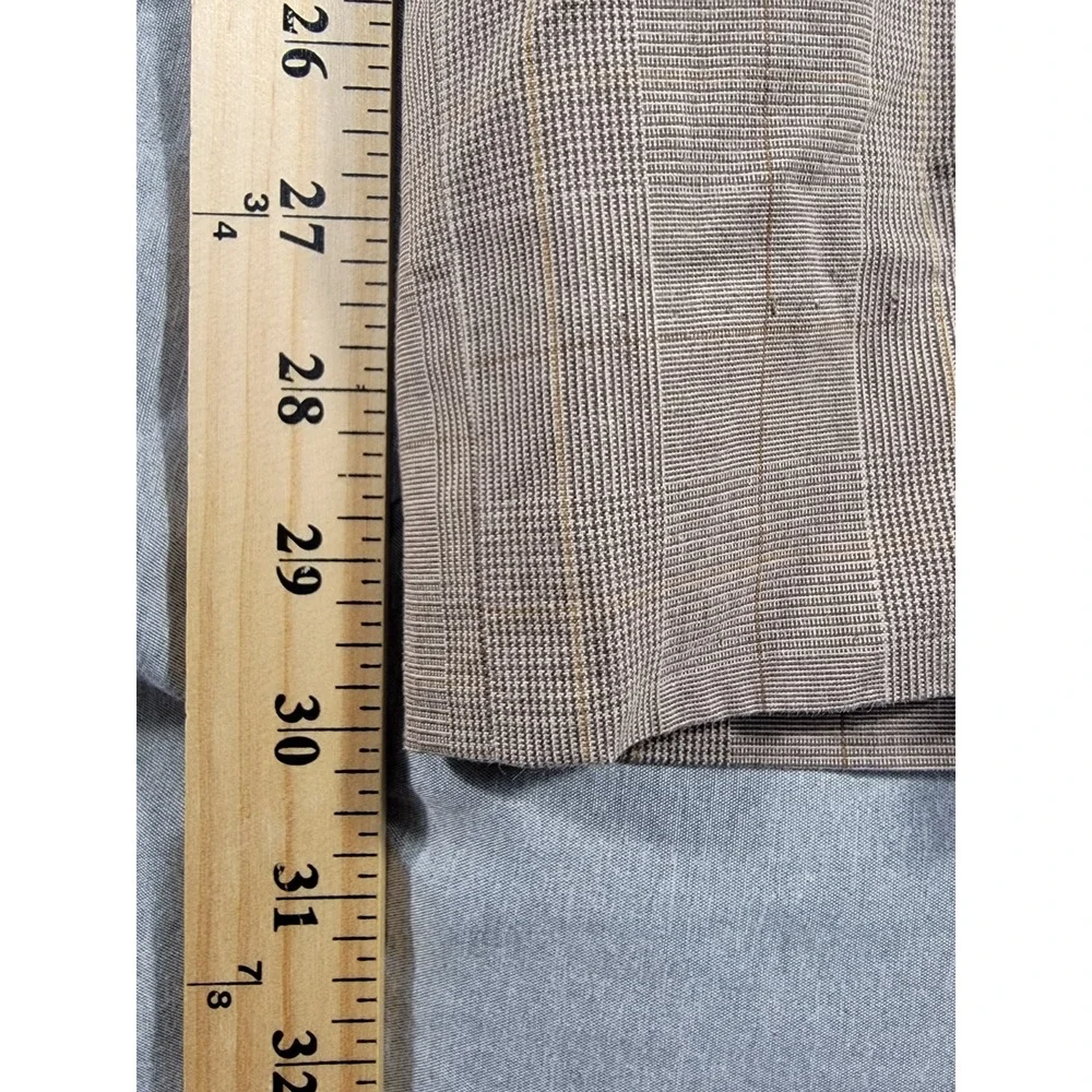Banana Republic Slack Trouser Pants Mens 36x30 Tan Brown Houndstooth Check Plaid